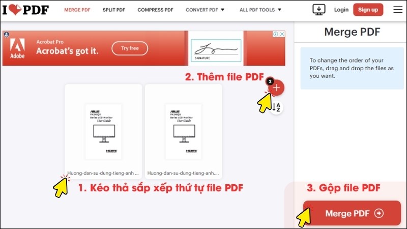 Tiến hành ghép file