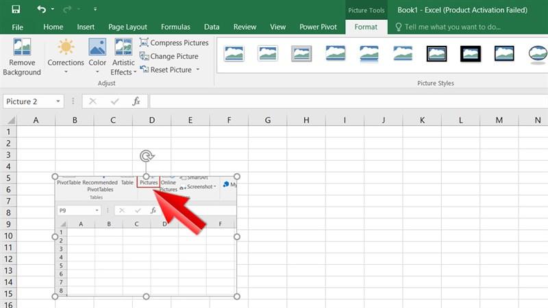 cách cắt ảnh bằng Excel