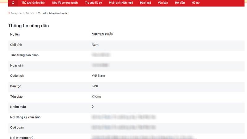 Cách tra cứu thông tin cá nhân trên cơ sở dữ liệu quốc gia bằng CMND/CCCD