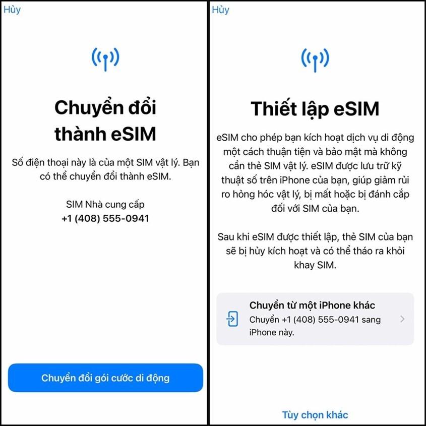 Chọn số điện thoại bạn muốn chuyển sang iPhone Xr mới