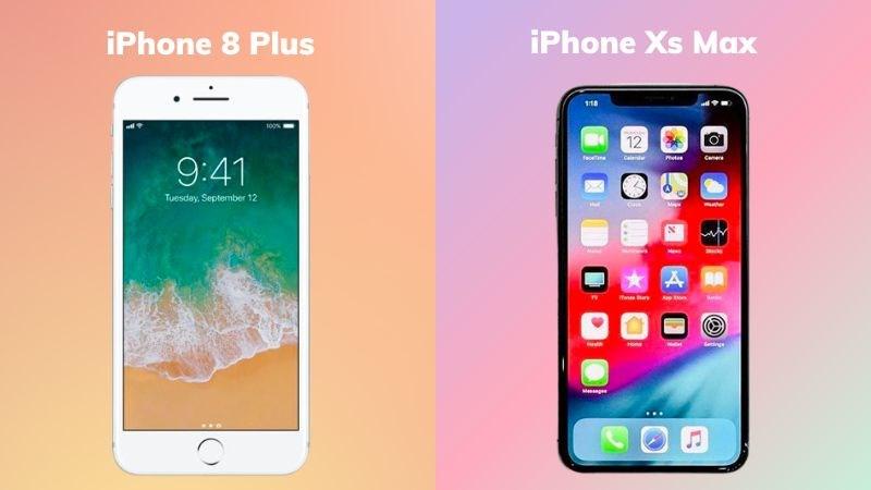 K&iacute;ch thước m&agrave;n h&igrave;nh của iPhone XS Max lớn hơn 8 Plus