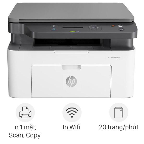 Máy in Laser Trắng đen HP đa năng In scan copy LaserJet MFP 135w WiFi