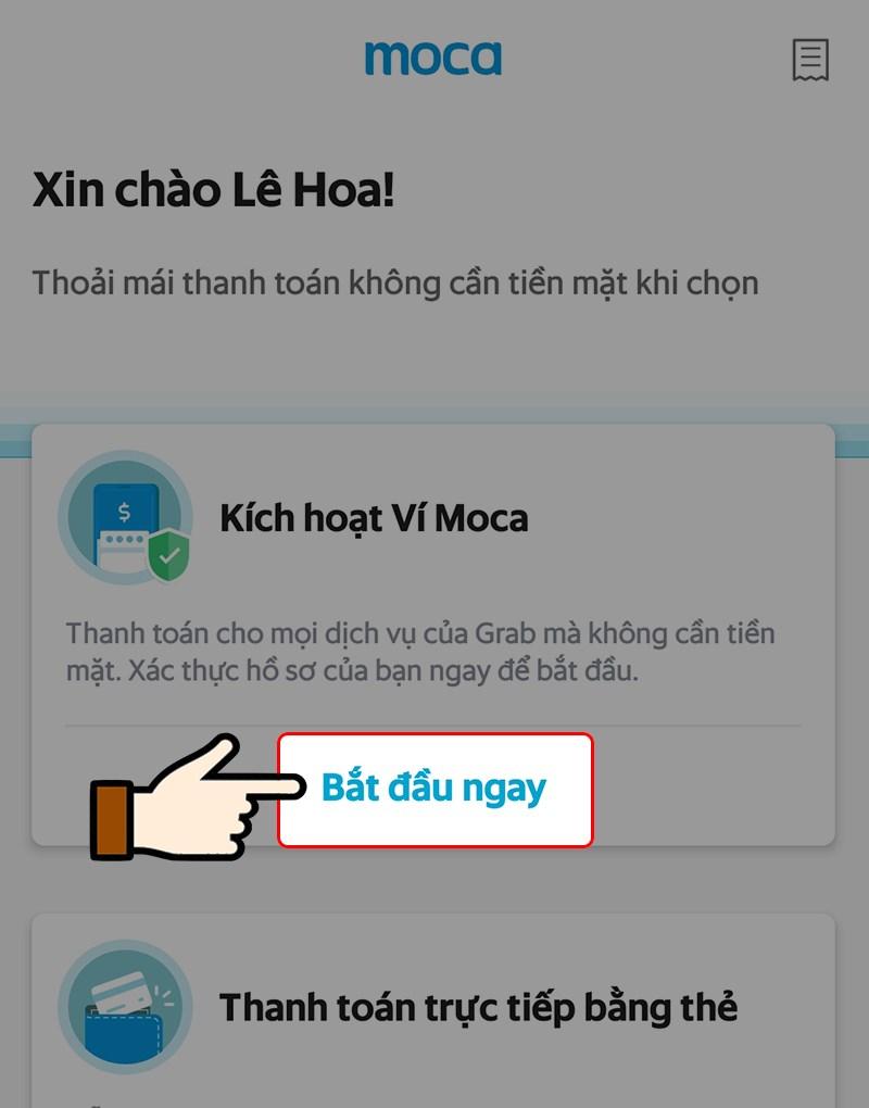 Hướng Dẫn Kích Hoạt và Nạp Tiền Moca trên Ứng Dụng Grab