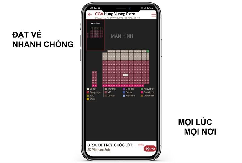 Đặt vé xem phim dễ dàng với ứng dụng CGV Cinemas