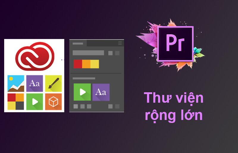 Adobe Premiere c&oacute; thư viện lớn