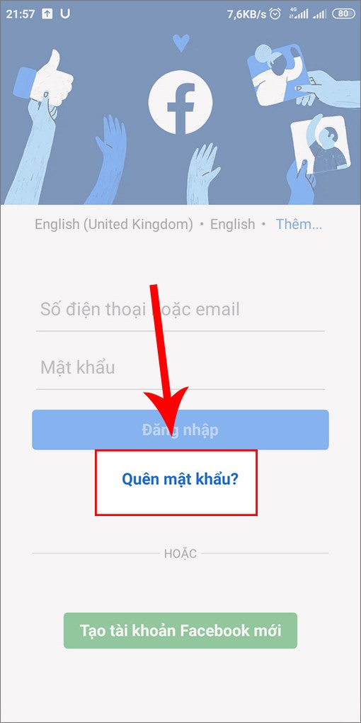 alt: Giao diện quên mật khẩu Facebook