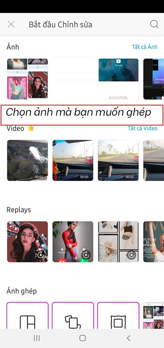 alt text: Chọn ảnh nền để ghép mặt