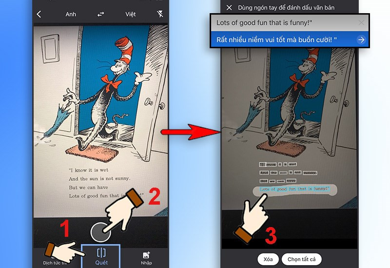 alt text: Dịch văn bản bằng cách quét ảnh