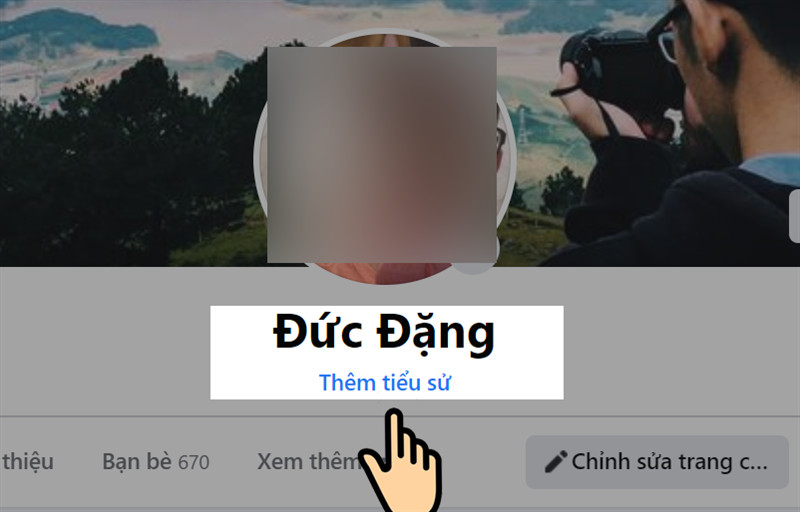 alt text: Giao diện thêm tiểu sử trên Facebook máy tính