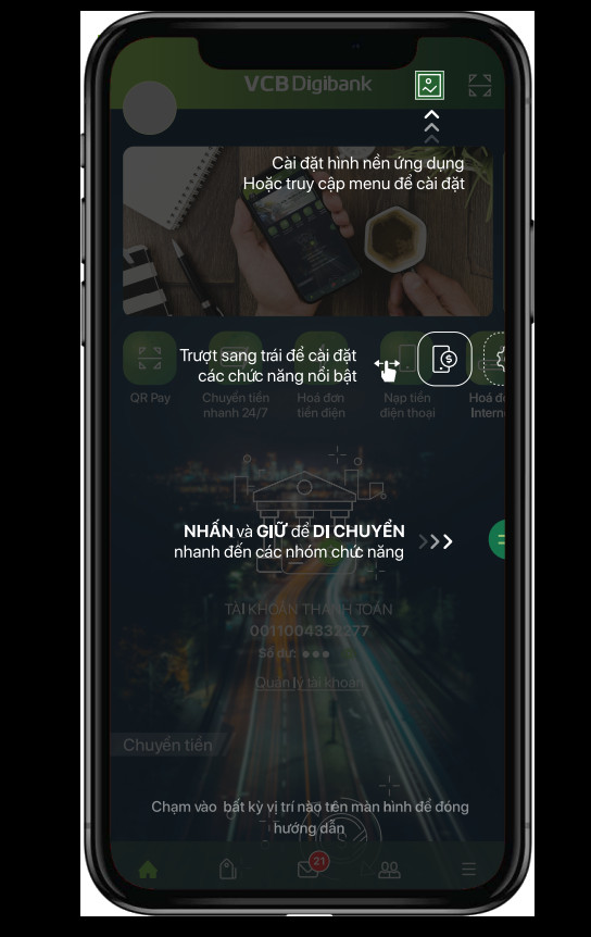 alt text: Giao diện ứng dụng Vietcombank Digibank