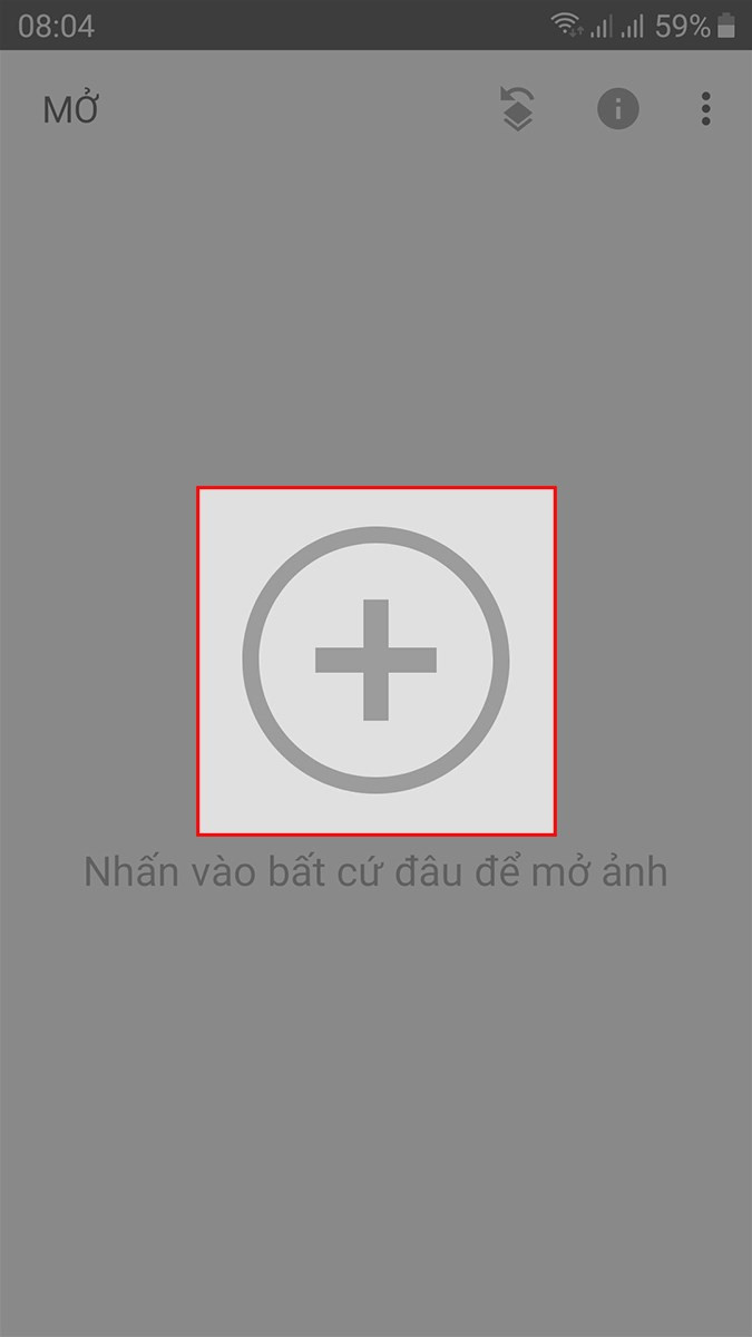 alt text: Mở Snapseed và chọn ảnh