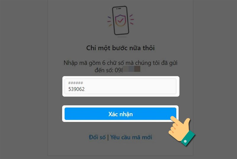 alt text: Nhập mã xác nhận trên máy tính