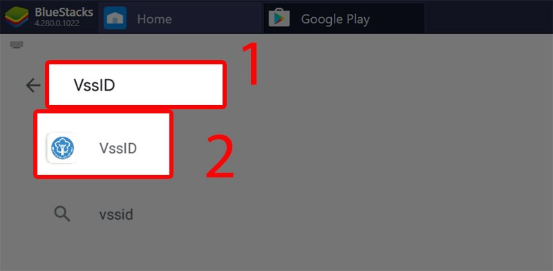 alt text: Tìm kiếm VssID trên Google Play Store