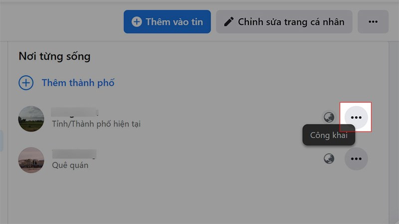 Ẩn thông tin giới thiệu trên Facebook máy tính