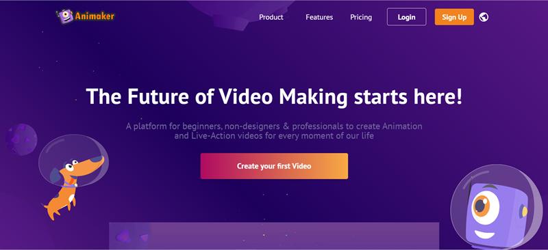 Animaker: Website l&agrave;m phim hoạt h&igrave;nh online