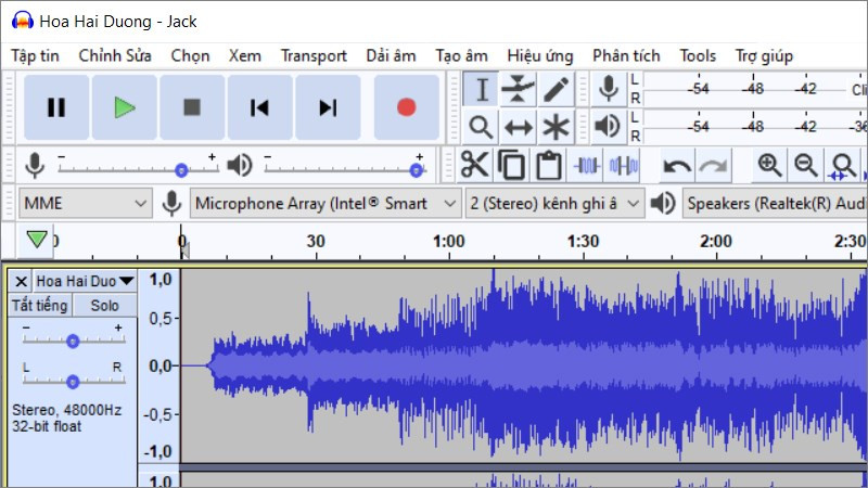 Audacity hỗ trợ Tiếng Việt