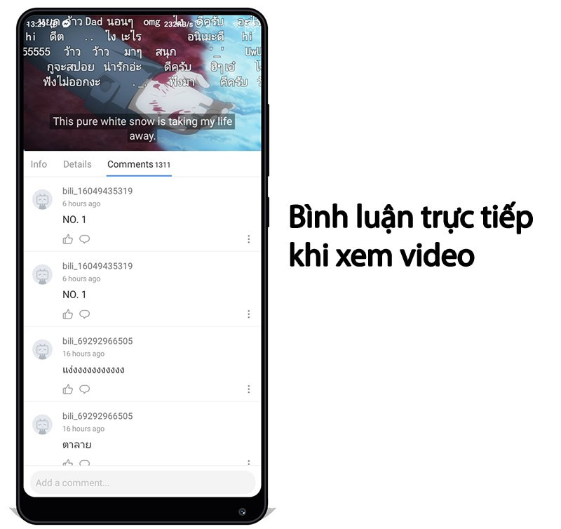 B&igrave;nh luận trực tiếp khi xem