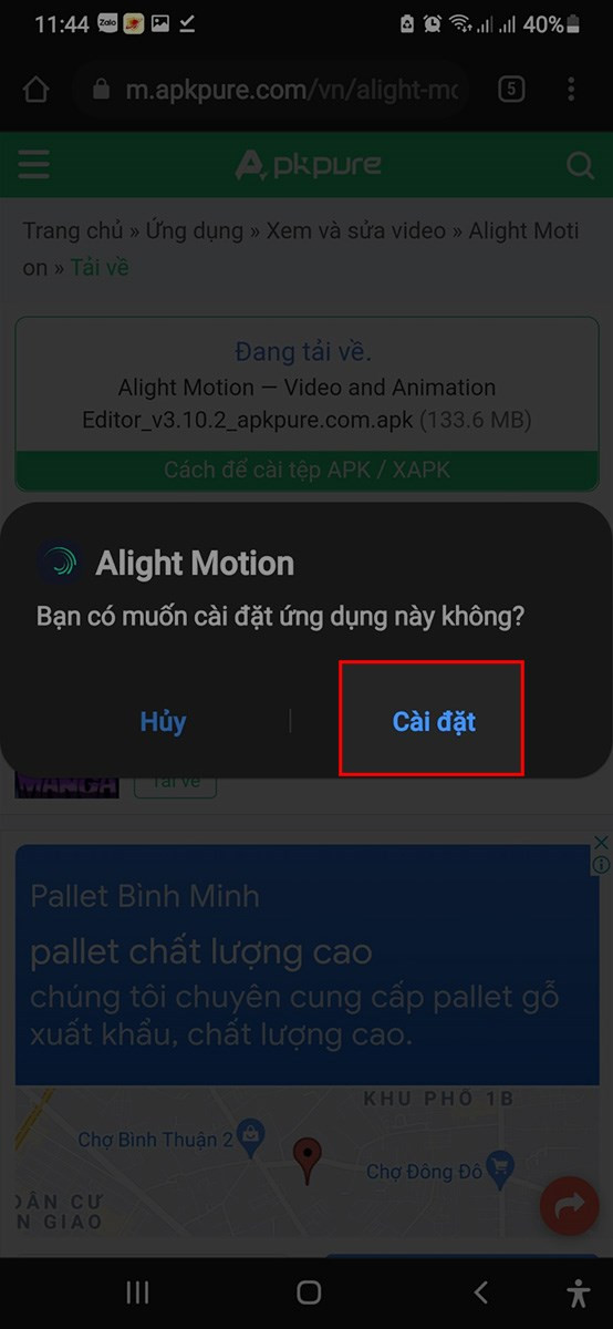 Cài đặt Alight Motion APK