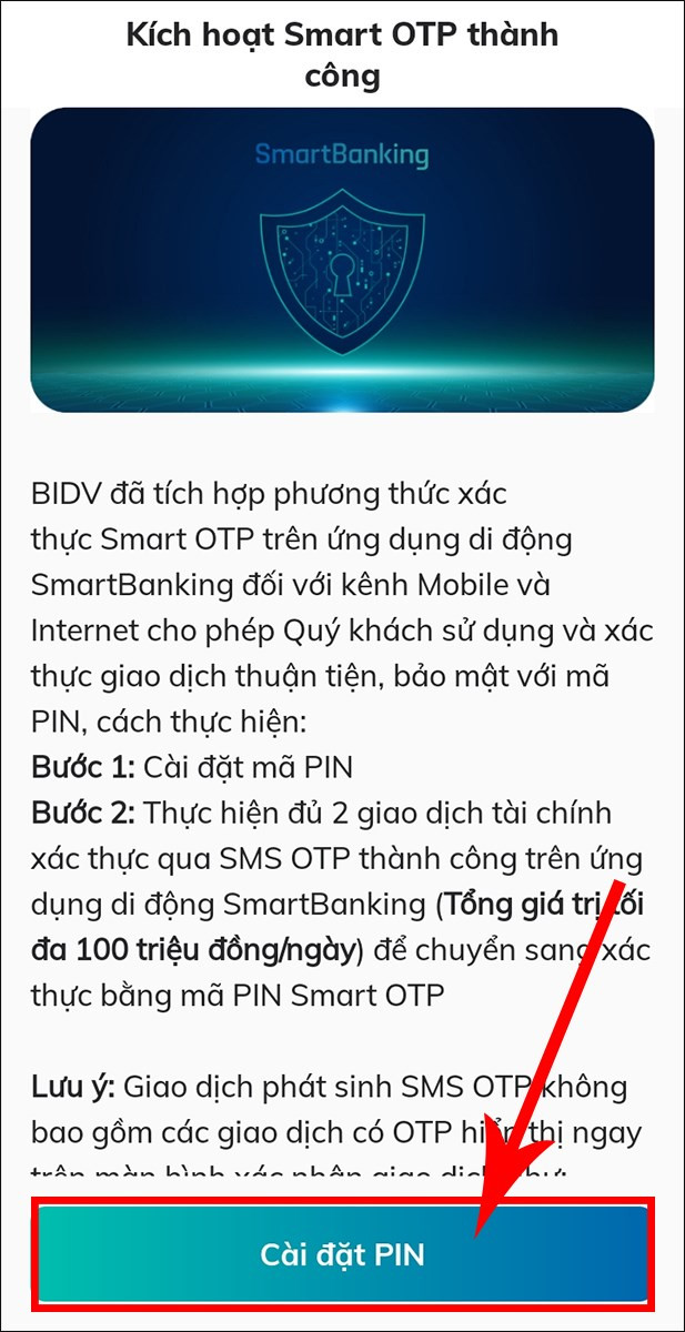 Chọn Cài đặt PIN