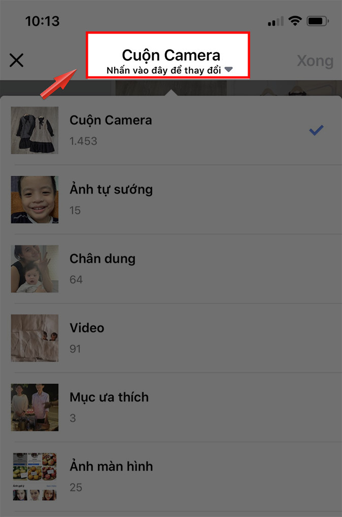 Chọn cuộn camera