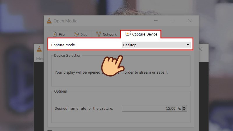 Chọn Desktop trong Capture mode