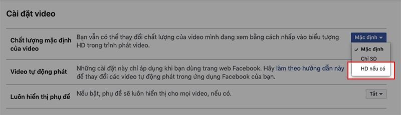 Chọn HD nếu có