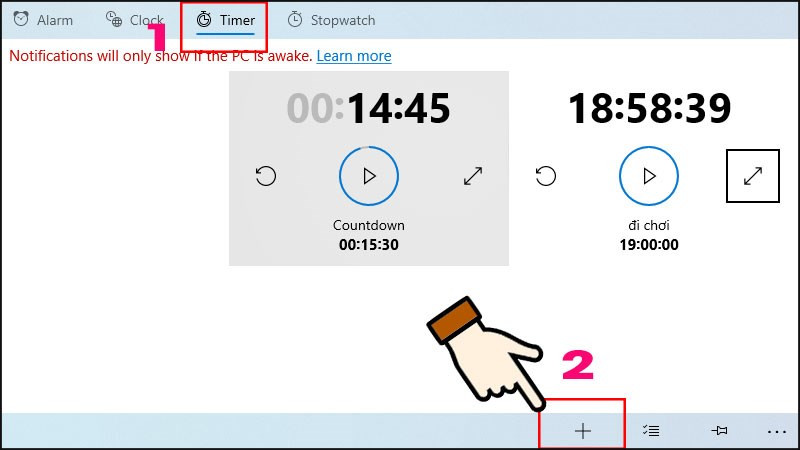 Chọn mục Timer và thêm bộ hẹn giờ mới