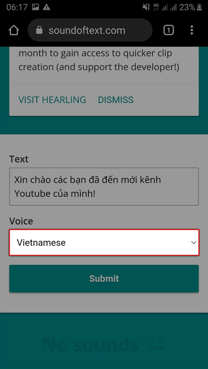 Chọn ngôn ngữ Tiếng Việt