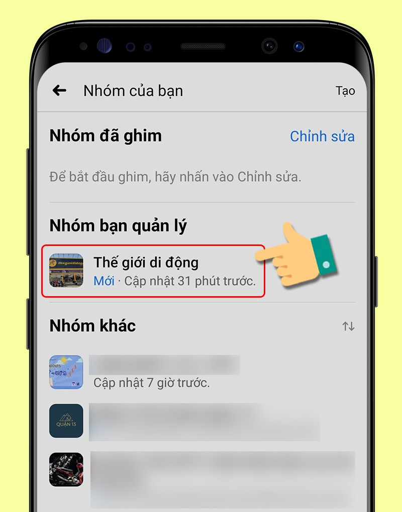 Chọn nhóm cần đổi tên