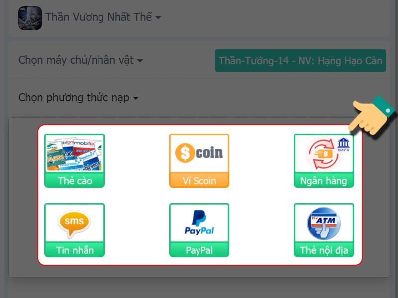 Chọn phương thức thanh to&aacute;n