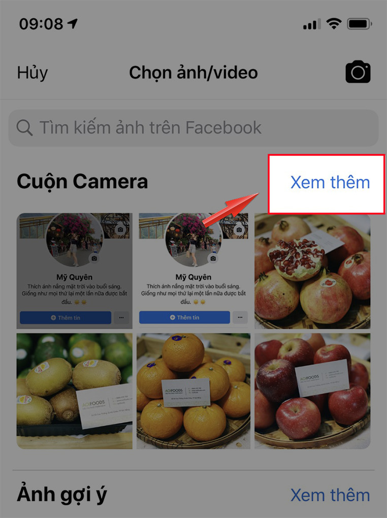 Chọn video từ cuộn camera