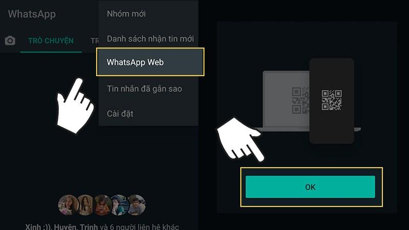 Chọn WhatsApp Web để đăng nhập WhatsApp Web