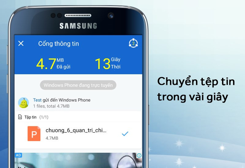 Chuyển tệp tin trong vài giây