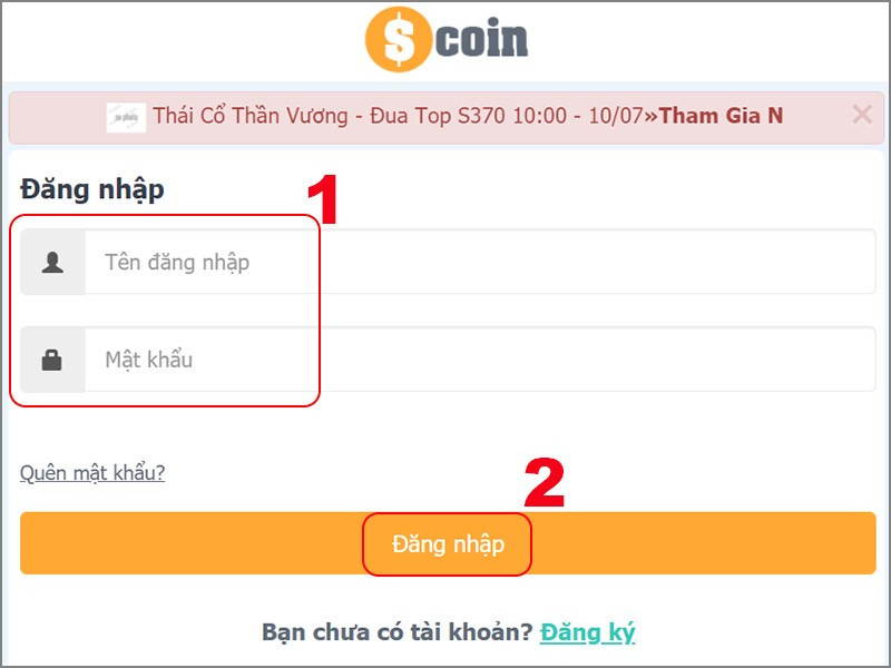 Đăng nhập v&agrave;o t&agrave;i khoản Game của bạn