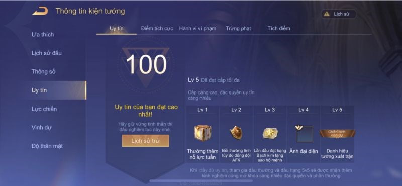 Điểm uy tín Liên Quân Mobile