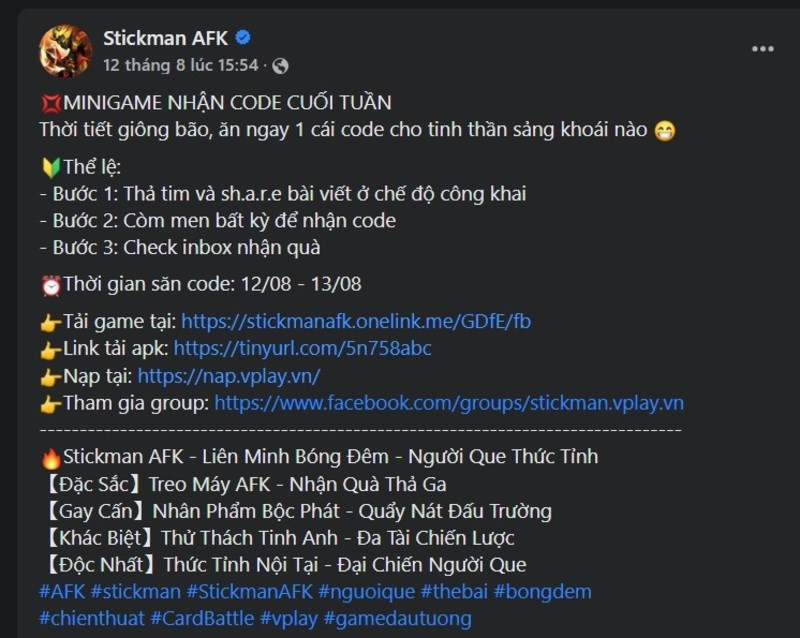 Hướng Dẫn Nhận Và Nhập Code Stickman AFK Mới Nhất 2024