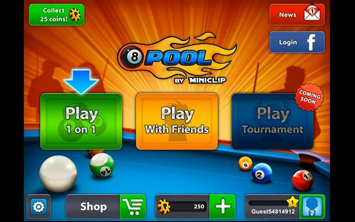 Giao diện game 8 Ball Pool