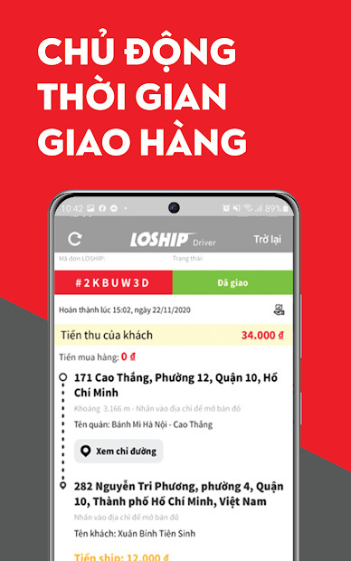 Giao diện ứng dụng Loship - Chiến Binh