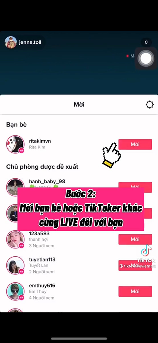 Gửi lời mời PK TikTok