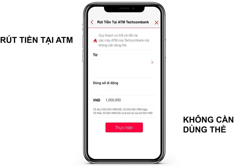 Hỗ trợ rút tiền ATM không cần dùng thẻ