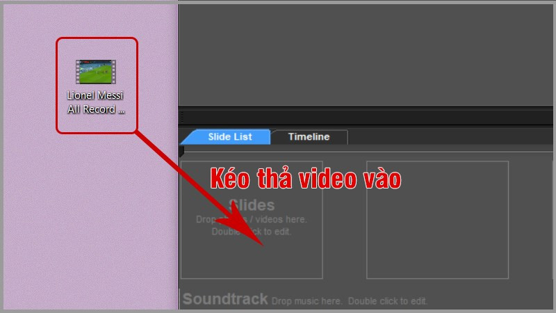 Kéo thả video vào ProShow Producer