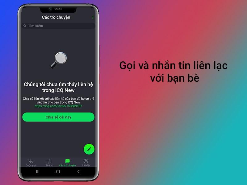 Kết nối bạn bè qua ICQ New