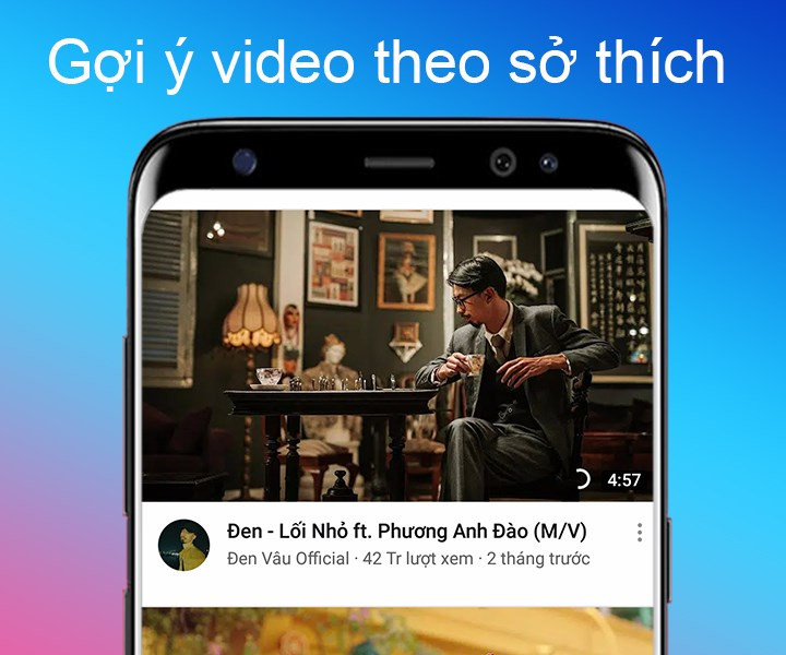 Khi mở ứng dụng sẽ tự động đề xuất video ưa thích