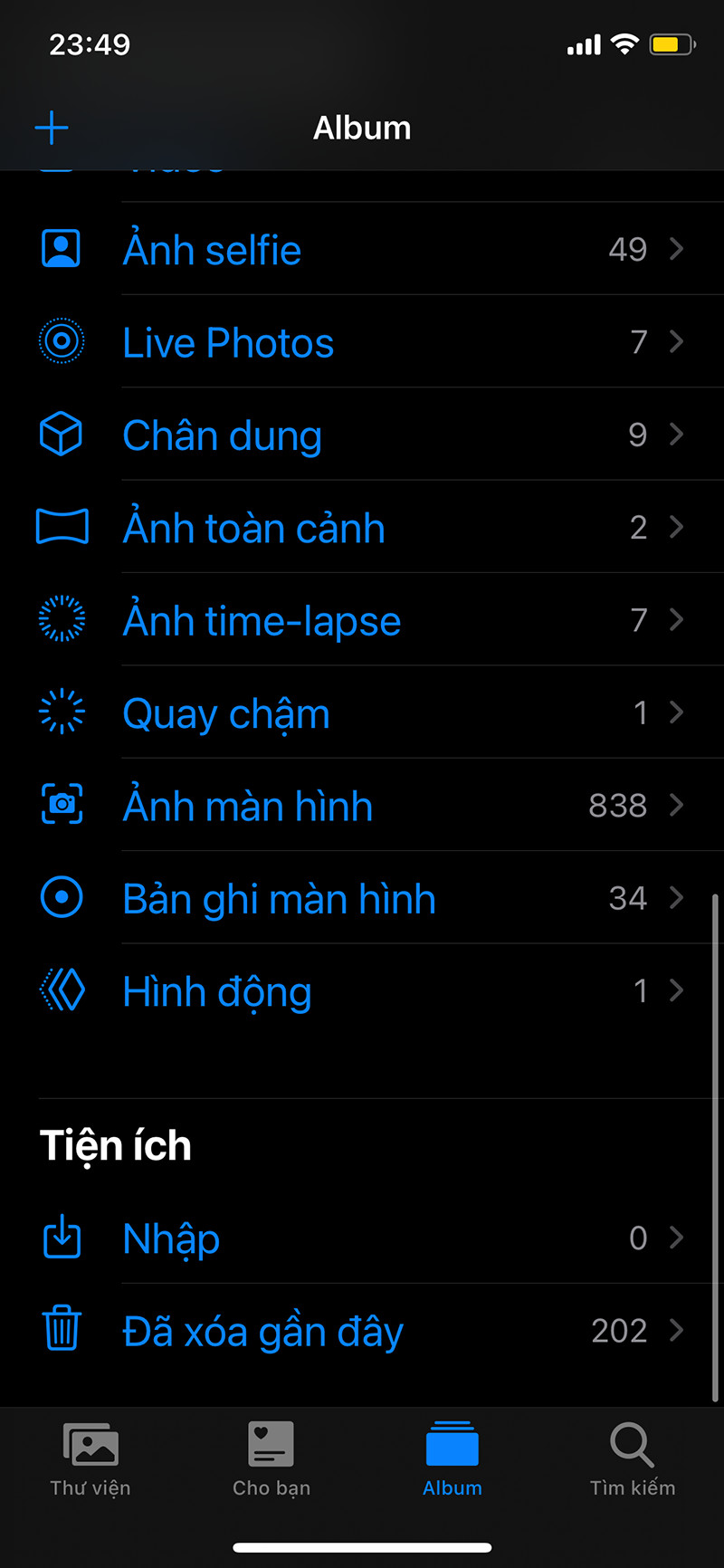 Kiểm tra album ảnh