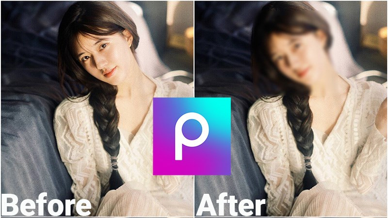 Làm mờ mặt bằng PicsArt