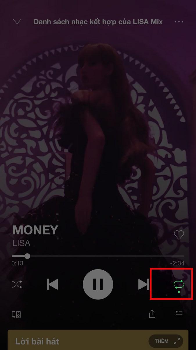 Lặp lại bài hát trên Spotify điện thoại