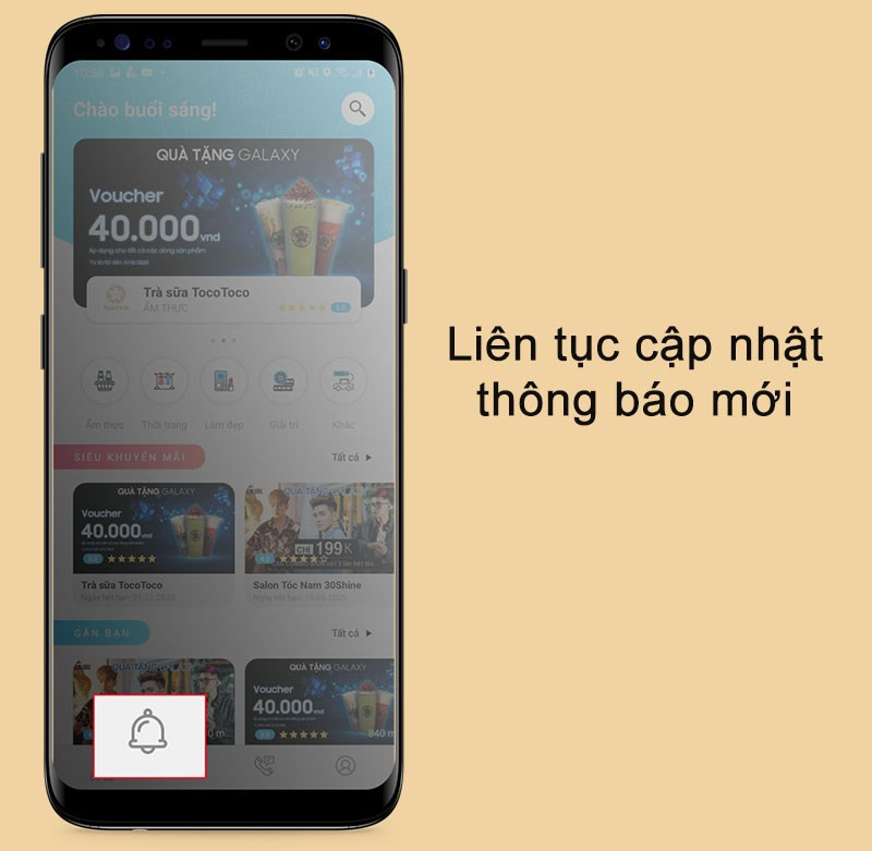 Liên tục cập nhật thông báo mới trên ứng dụng Quà tặng Galaxy