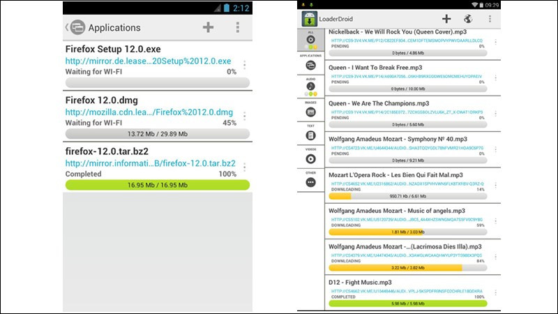 Loader Droid Download Manager: Tải nhiều loại file