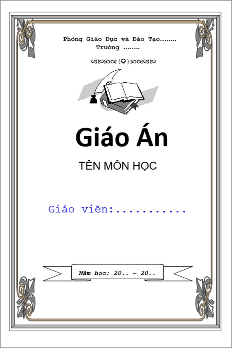 Mẫu bìa giáo án số 1