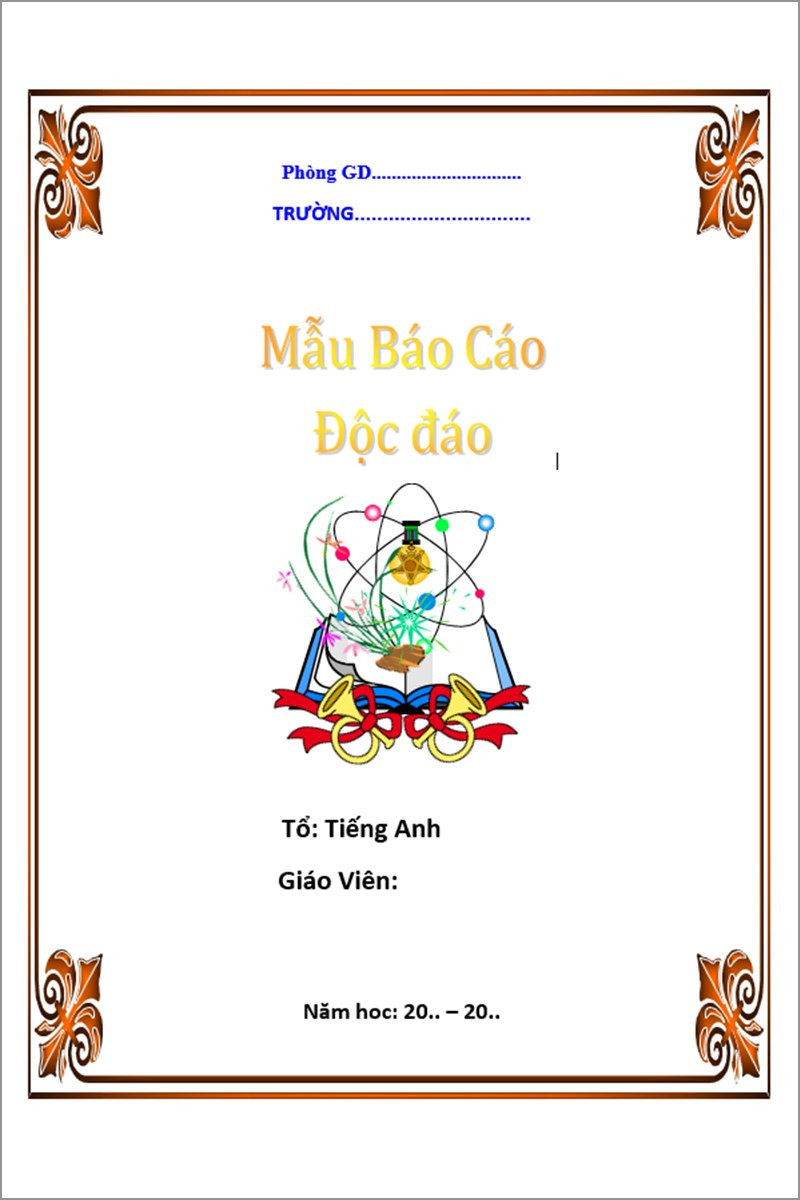 Mẫu bìa word độc đáo số 1